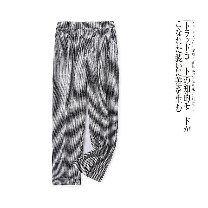

Younger Women s Clothing Fashion Half Elastic Waistband Slimming Casual Pants Gingham B- 18-19-5 M