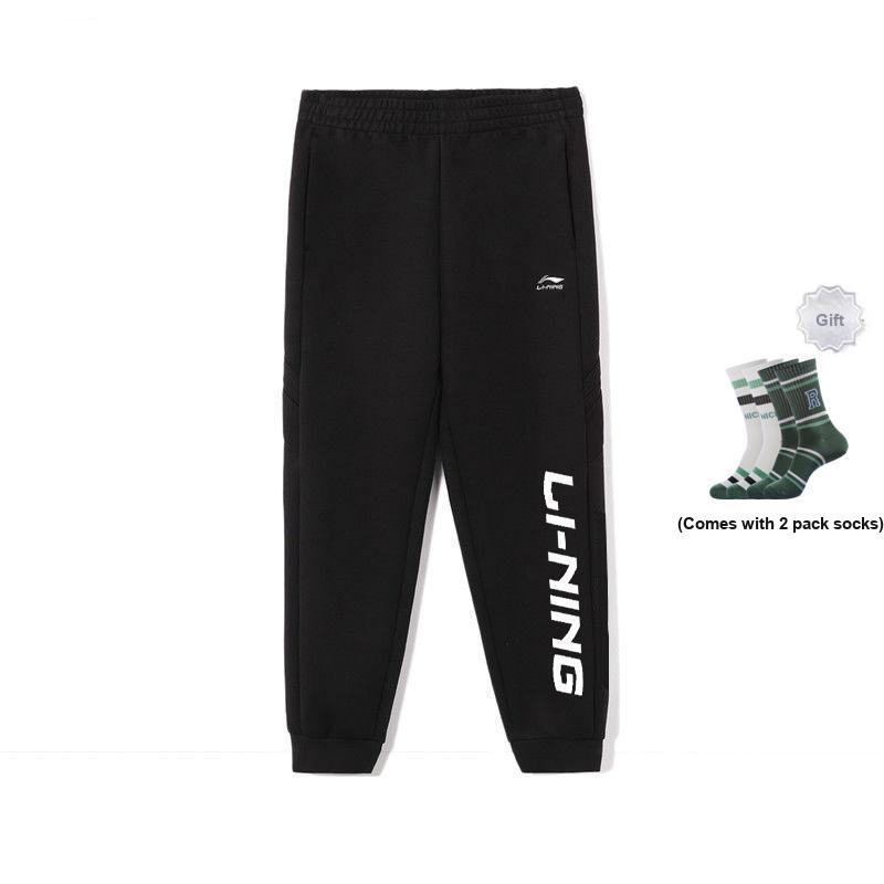 

Мужские трикотажные джоггеры Li Ning Sports Trend Series с логотипом и манжетами, черные YKLT393-1 XL
