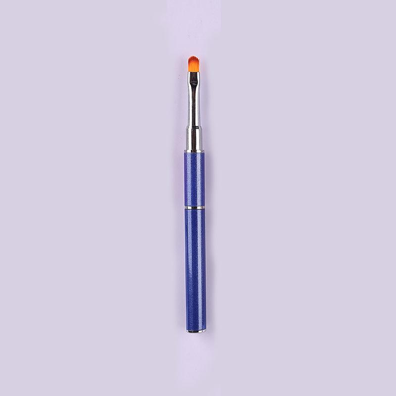Dual-Ended Nail Art Gel Pen with Metal Pusher and Long Handle