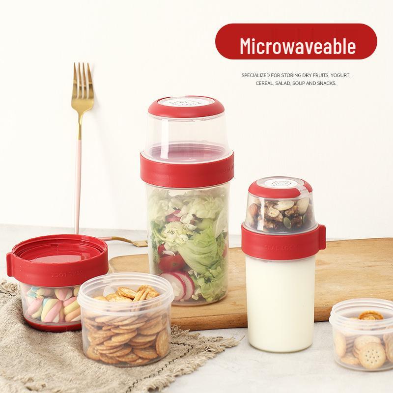 Portable Double-Layer Divided Sealed Box for Fresh-Keeping: Ideal for Baby Food and Outings