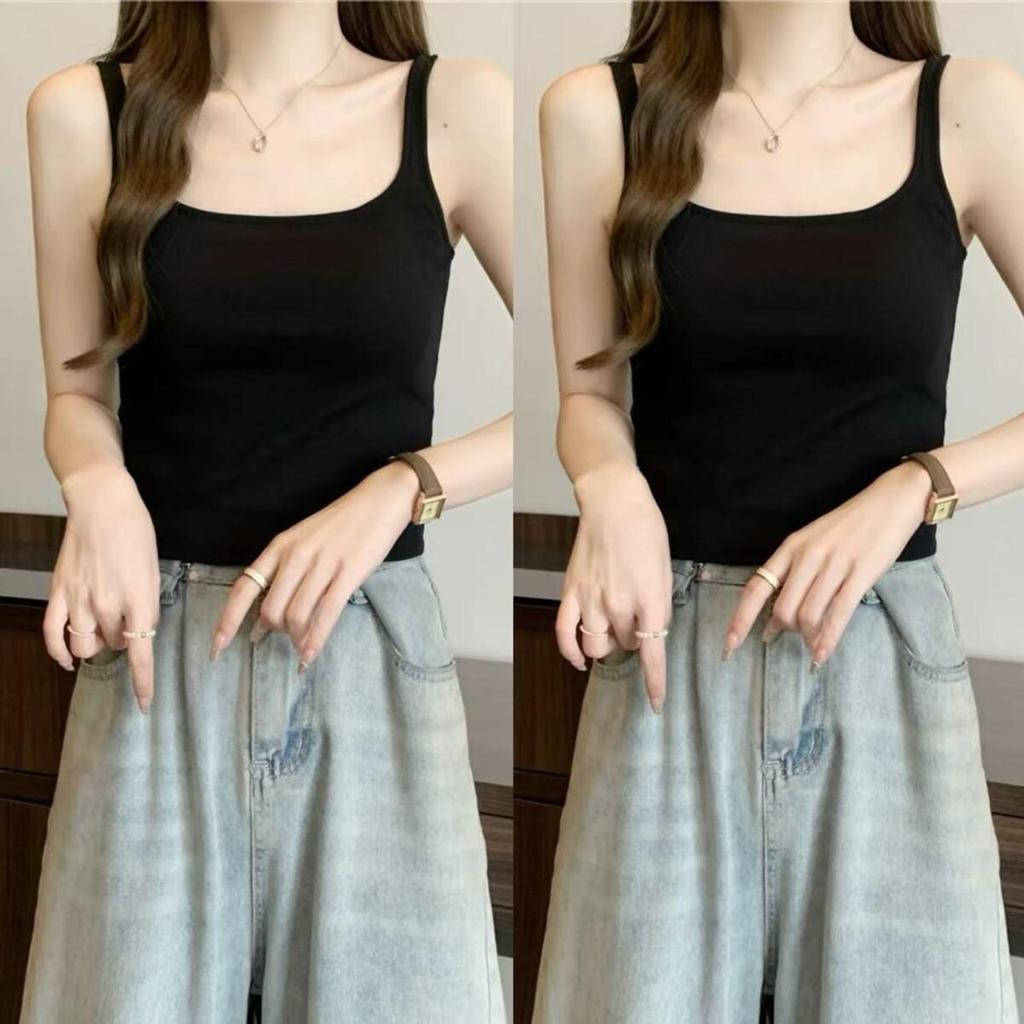 95% Cotton Plus Size Women's Camisole Vest - Slimming Bodycon Sleeveless Top for Spring/Summer