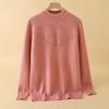 Middle-aged Elderly Sweater Female Mother Wear Semi-turtleneck Fashion Middle-aged Women Wear Knitted Bottoming Shirt In Autumn and Winter