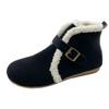 Fur Flats Women Snow Ankle Boots Suede Short Plush Casual Cotton Shoes 2025 Trend Designer Buckle Warm Winter Botas De Mujer