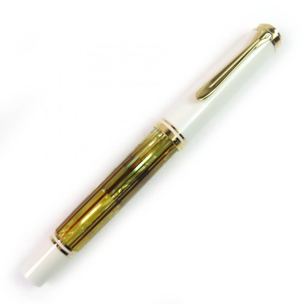 Excellent PERIKAN fountain pen Sovereign White tortoise 14K mens Used