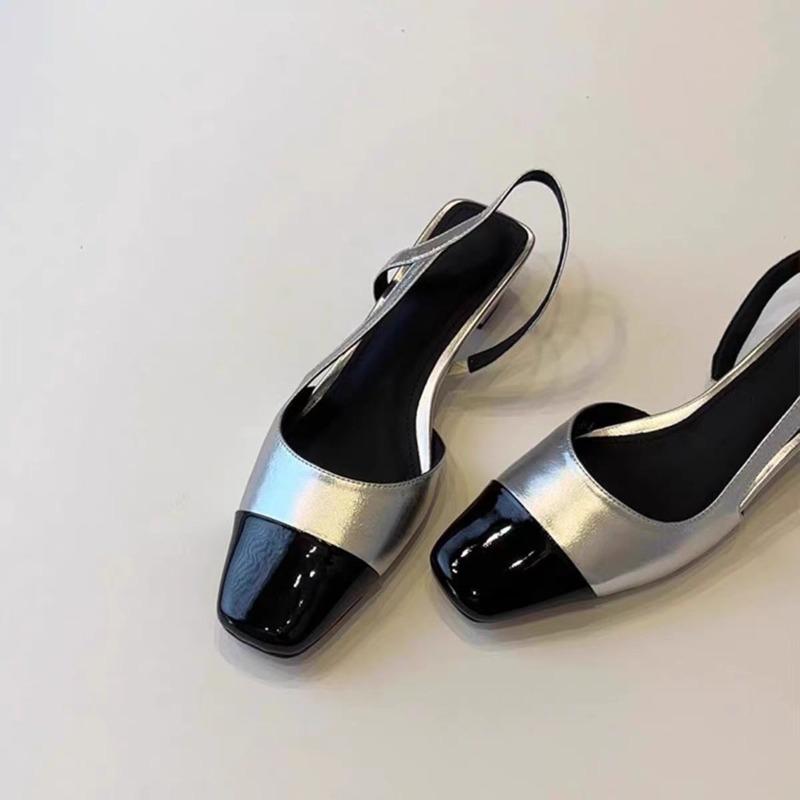 A New Style of Low-heeled Shoes with A Square Toe Cap and A Cool Single Toe
