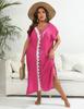 Holiday Beach Cover Shirt Women's Hand Hook Slit Dress