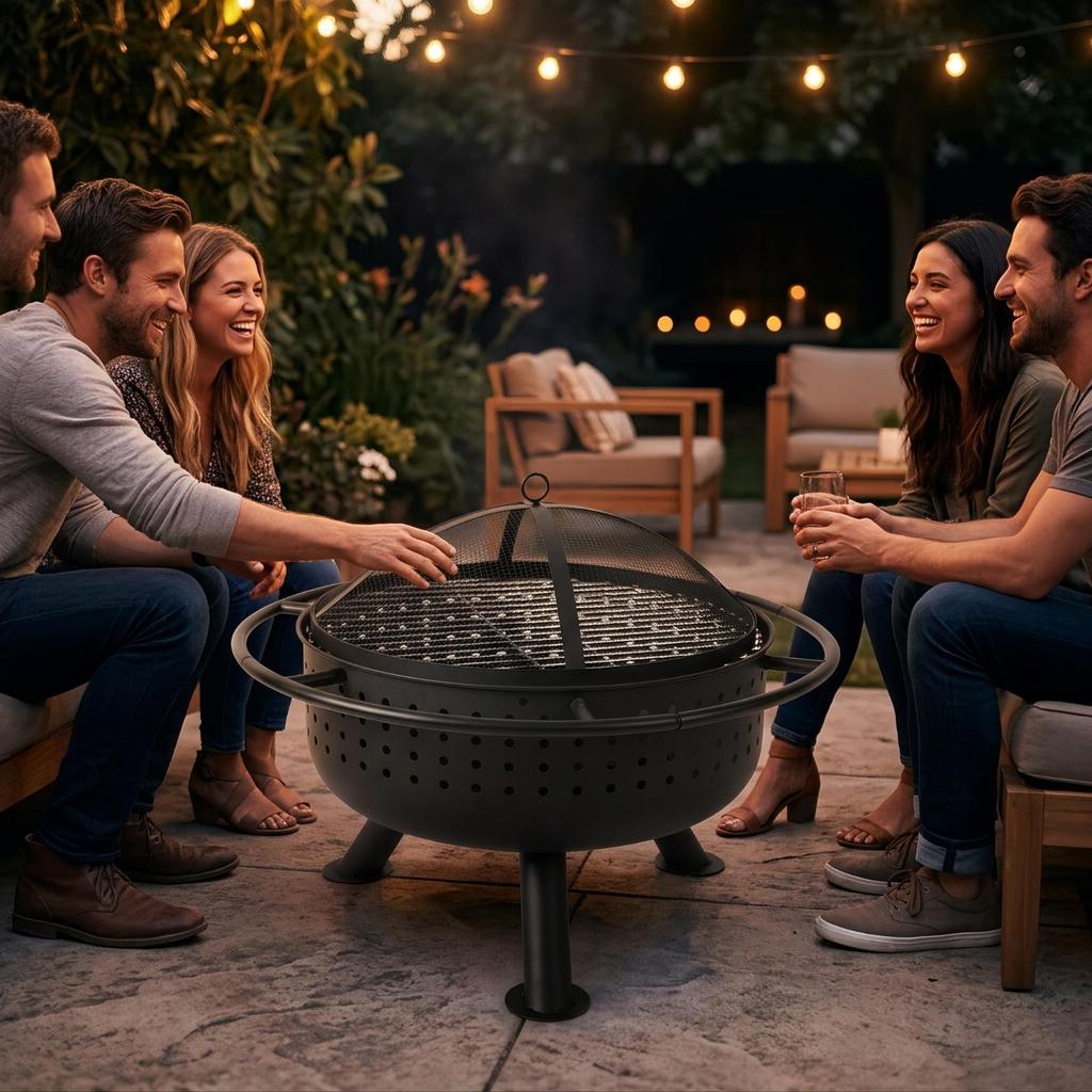 Bio-Mass Fire Bowl Grill Outdoor with Round