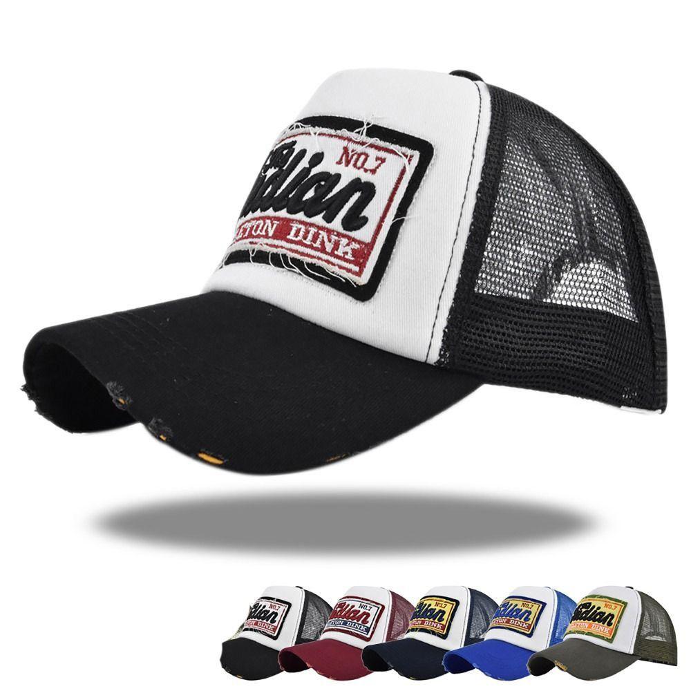 Breathable Snapback Cap Letters Embroidery Sun Protection Caps Casual Mesh Baseball Hat  Outdoor