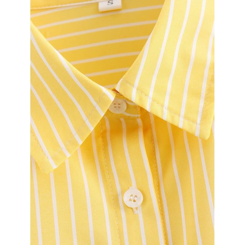 Kaslead New Arrival Women's Clothing Fashion Style Fashion Casual Minimalist 4 Colors Stripes Versatile Long Sleeve Shirt