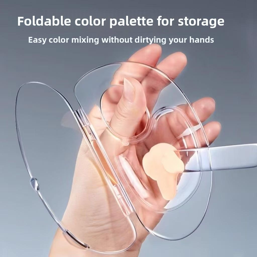 Multifunctional Foldable Transparent Palette Makeup Liquid Foundation Storage Makeup Artist Blending Tray