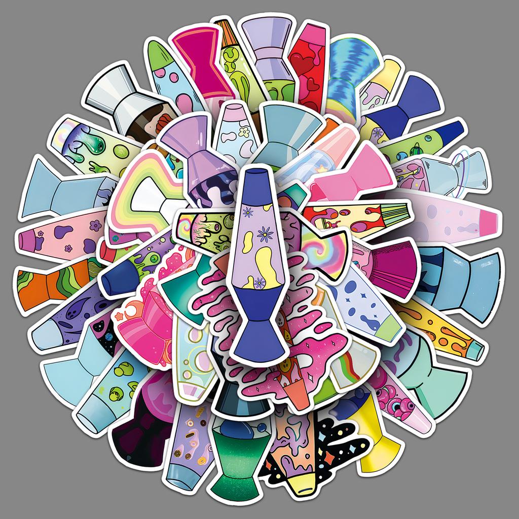 50 Lava Lamp Graffiti Stickers Personality Trend Cool Play Decorative Mobile Phone Case Water Cup Skateboard Stickers