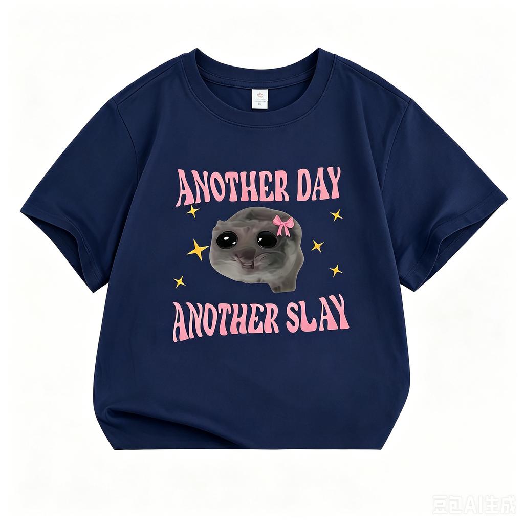 Another Oay Children Cartoon Print Tshirts Summer Girls Casual Fashion Kawaii Colorful Short Sleeve Tops Kids Tshirts