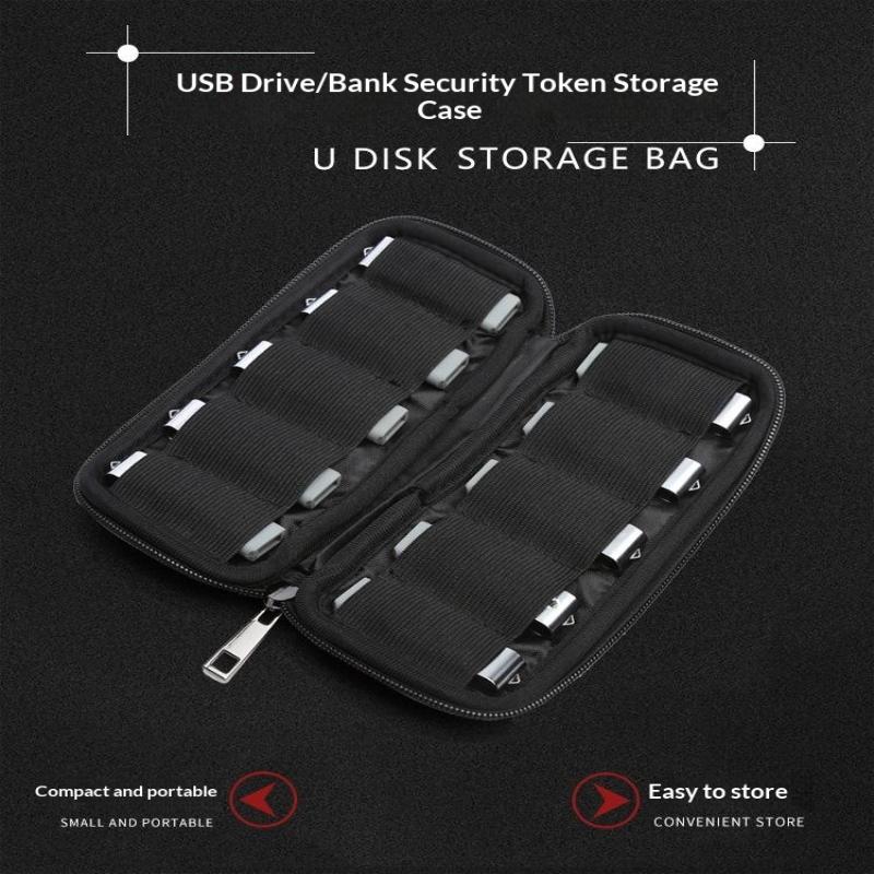 Multi-Purpose USB Flash Drive Storage Case Shockproof Hard EVA Holder Fits 20 Thumb Drives Small Gadgets for Travel Office Home Use