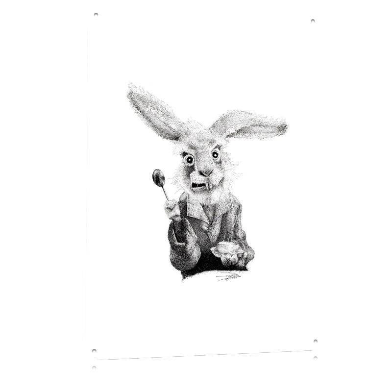 The March Hare Poster Customized Vintage Metal Signs Wall Art Retro Tin Plaque for Bathroom Decor Room Accessories Custom Plate