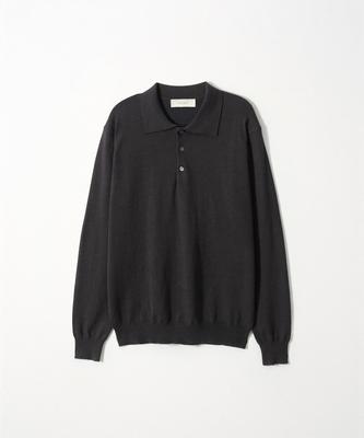 EZIO Essential Button Collar Knit_Charcoal
