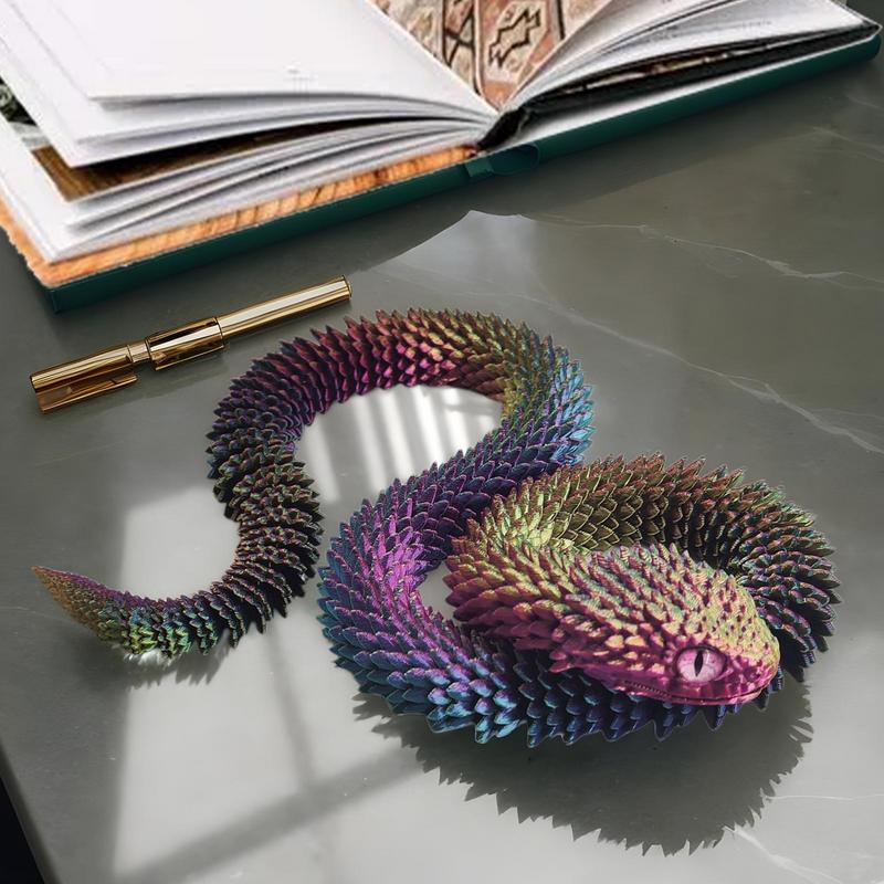 Articulated Snake Fidget Articulated Animal Toy Realistic Snake Pranks for Desk Bed Table Bookshelf Dashboard Car Interior