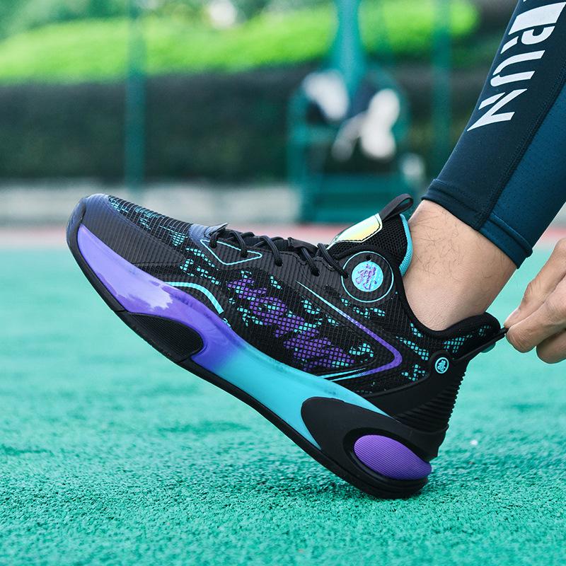 Men's and women's same low-top non-slip, wear-resistant, shock-absorbing and rebound basketball shoes, outdoor cement floor actual combat fashionable