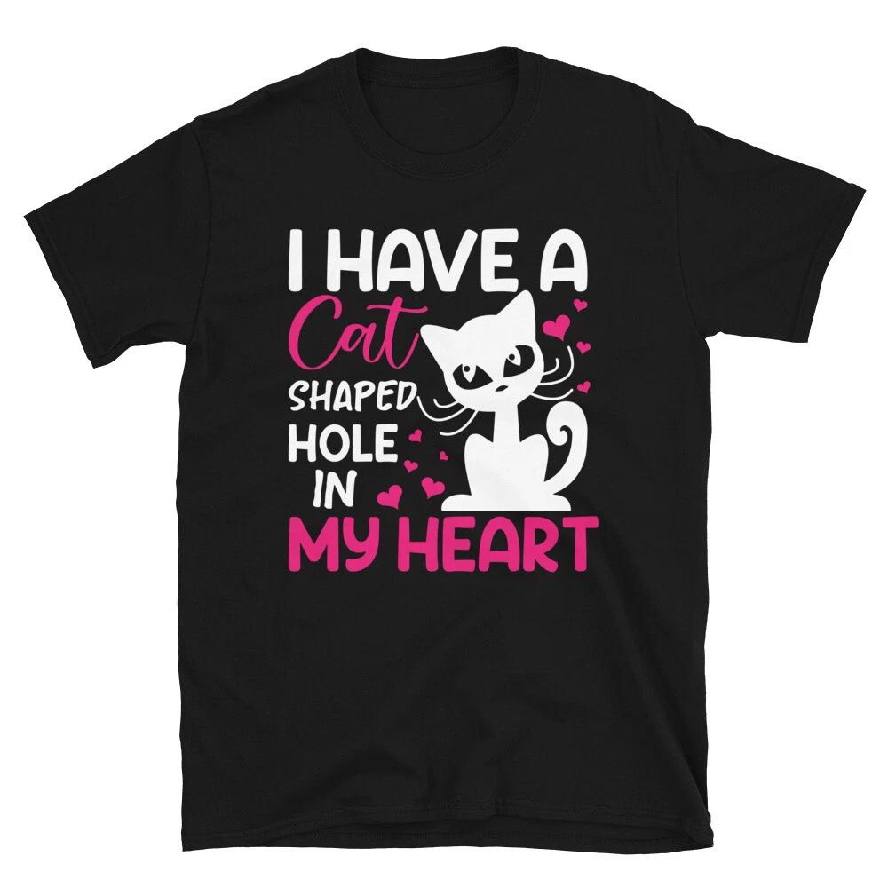 Cat Shaped Hole Cute Cat Funny Animal Kitty Cats T-Shirt 3XL