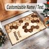 Abstract Geometric Theme Crystal Velvet Rug Personalized Custom Name Text Soft Floor Mat Home Decor
