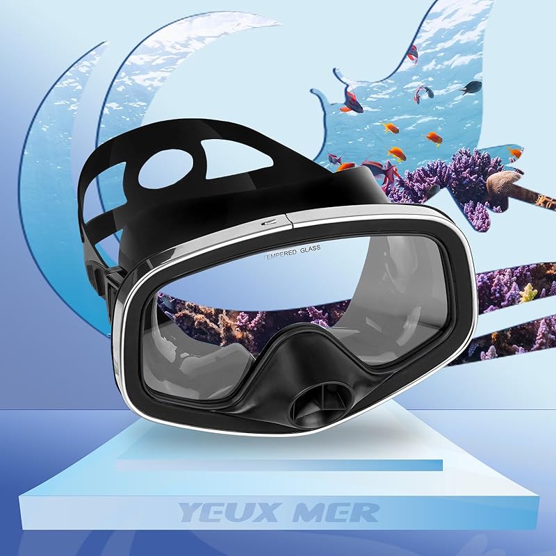 Scuba Mask with Drain Valve Wide View Suitable for Adults Scuba Diving, Free Diving, and Snorkeling Goggles Mask