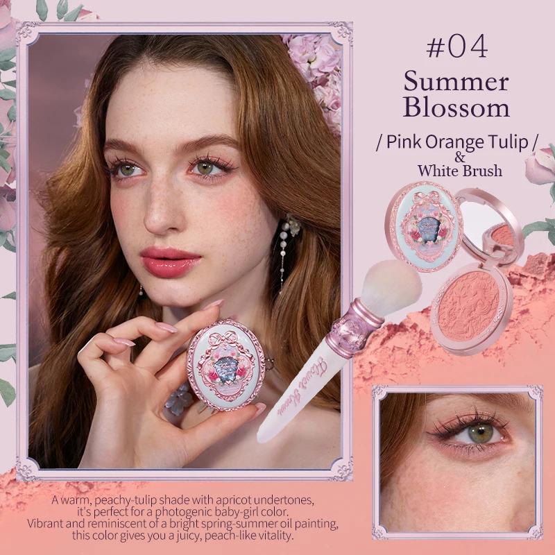 Flower Knows Midsummer Fairytales Powder Blush Lightweight Smooth Blendable,Long-lasting All-Day Face Enhancing Makeup Blusher