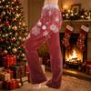 Women's Christmas Print Flannel Pajama Pants, Casual Loose Fit Sleep Bottoms
