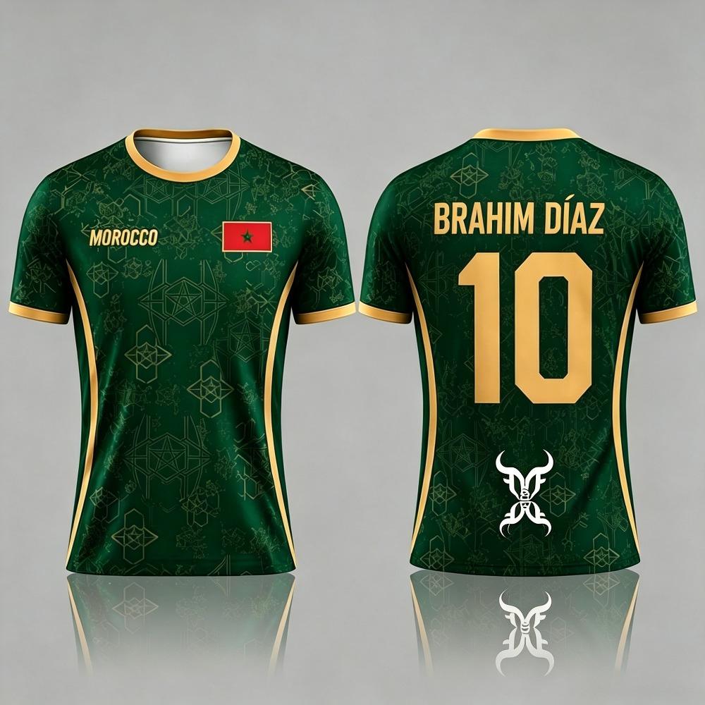 2026 Summer Morocco Flag Print Jersey 3D Printed T-shirtBreathable Quick Dry Fashion Streetwear Sports Sleeve Men's Tee Shirt