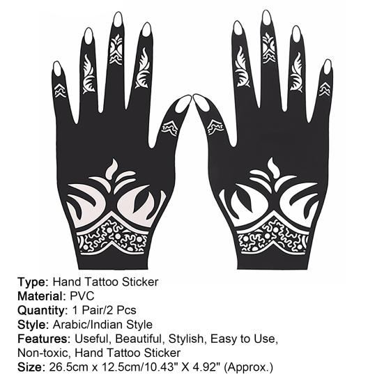 2 vnt. Šaunus laikinas gėlių rašto rankų darbo lipdukas tatuiruotės lipdukas naktiniams klubams