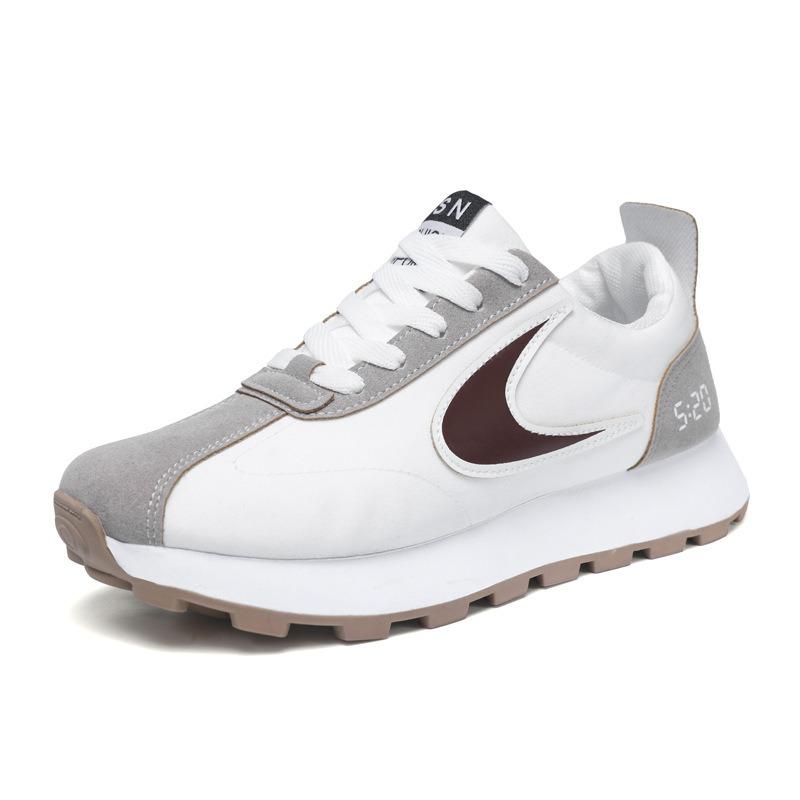 Thick-soled Heightening Sports Shoes Breathable Splicing Round Head Men's and Women's Couple Shoes Men's Trendy Casual Shoes