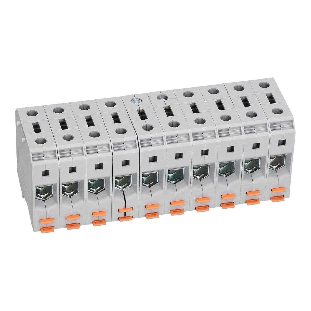 10Pcs Rail Terminal Block Wire Connection Combination Non Slip 50mm 150A 1000V UK50N
