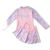 Girls' Long Sleeve One-Piece Skirt Swimsuit for Beach & Hot Springs