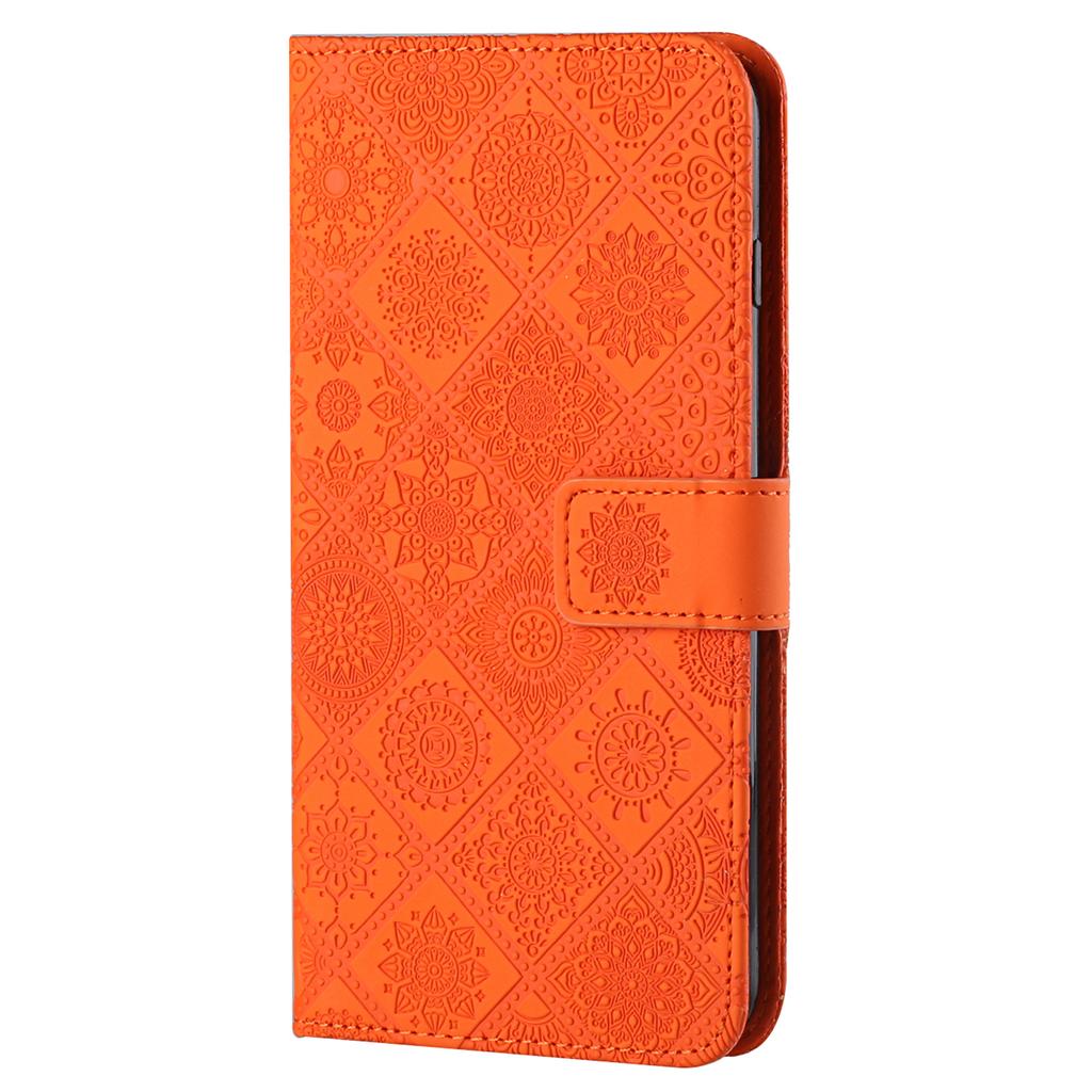 For Xiaomi Redmi Note 13 5G Phone Case Ethnic Style Imprinted Flower Pattern Leather Cover