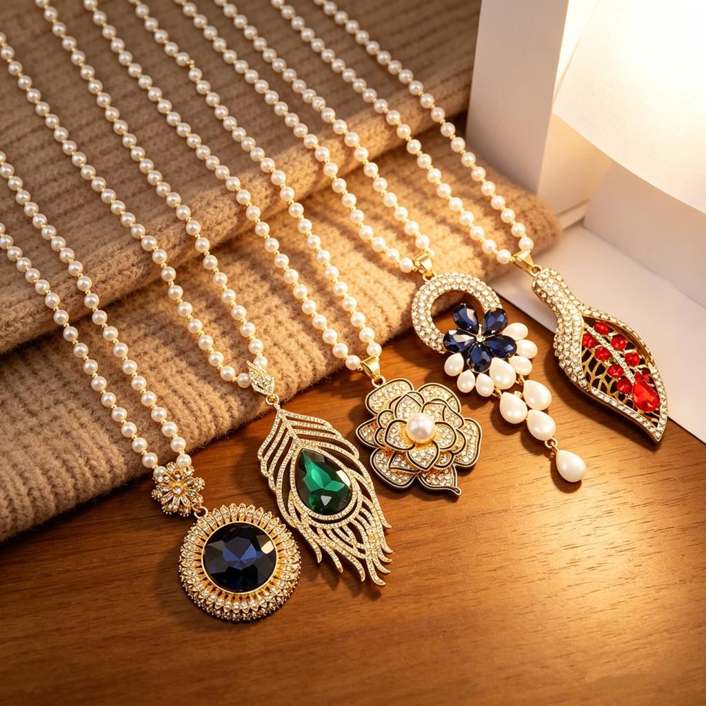 Long Exquisite Crystal Pendant Sweater Necklace for Women, High-End Elegant Versatile Fashion Sweater Chain Jewelry