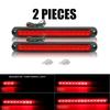 2PCS Amber 12-24V 15LED Flowing Water Turn Signal Light Rear Tail Light Bar Dynamic Flowing Indicator Stop Brake Light for Car