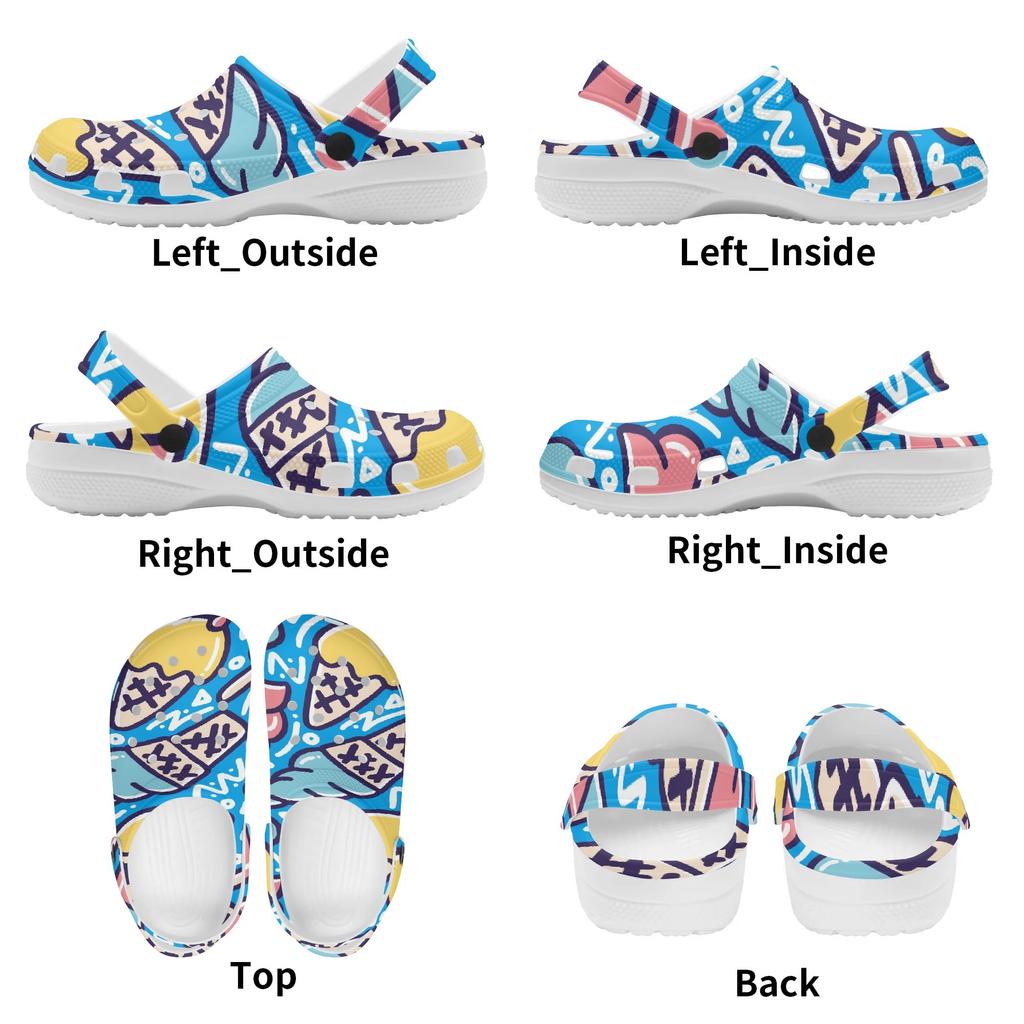 Fashion Printed EVA Casual Clogs Men Women Soft Sole Comfortable Breathable Slip On Sandals Slippers Summer Daily Leisure Shoes
