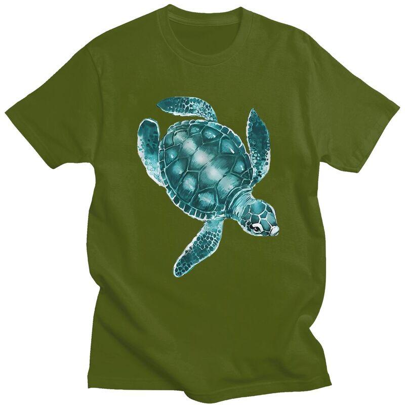 Προσαρμοσμένο Ανδρικό T-Shirt Θαλάσσια Χελώνα Κοντομάνικο Βαμβακερό T-Shirts Κλασικό T-Shirt Casual T-Shirt Χαλαρή Εφαρμογή Ρούχα