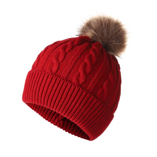 3Pcs/Set Women Winter Hat Scarf Gloves Set Plush Ball Decor Twist Texture Knitting Hat Long Scarf Warm Gloves Set