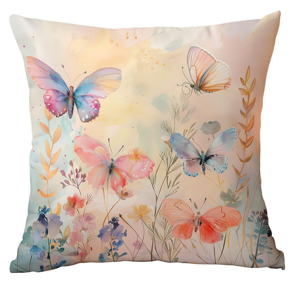 New Creative Butterfly Pillowcase Spring and Summer Dreamy Pillowcase Home Bedside Sofa Backrest Cover