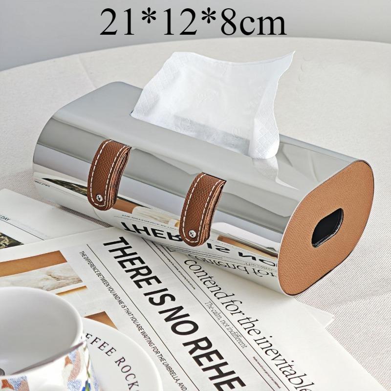

Stainless Steel Tissue Box Creative Tissue Case Luxury Pull-out Tissue Container Metal Napkins Storage Box Kitchen Home Decor срібний