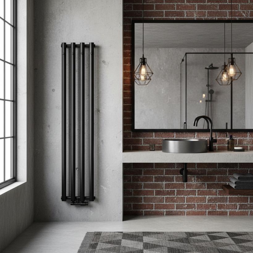 Luxrad Azure bathroom radiator 150x33.2 cm matt black STR ZDC 416 W