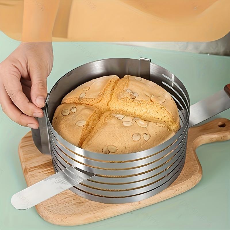 1pc, Adjustable 6-Layer Stainless Steel Cake Slicer - Perfect for Bread, Mousse and DIY Baking, Food Safe, Suitable for 6-8 Inch Cake, 6-Layer