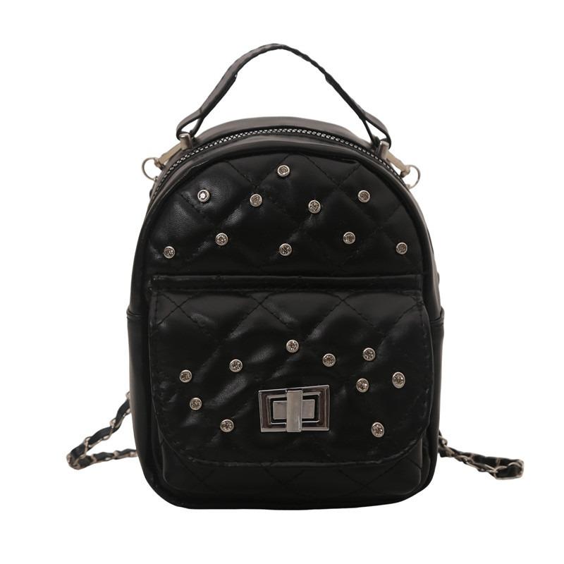 Fashion Portable Small Bag Women's New Diamond Chain Backpack Crossbody Casual Versatile Multi-purpose Bag