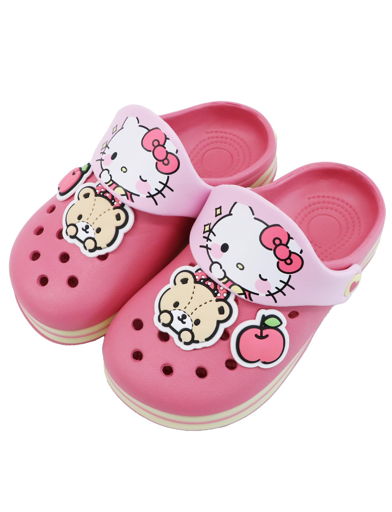 Kaitak Family Персонажи Sanrio Hello и Cinnamoroll Летние Размеры и 20 см Kuromi, Kitty, Hangyodon, Детские сандалии, 16 см, 18 см, (розовый (Привет Китти),