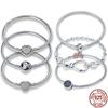 100% Real 925Silver Bracelet Fit Fashion Design Beads Charms Bangle DIY Jewelry Making Gift For Women
