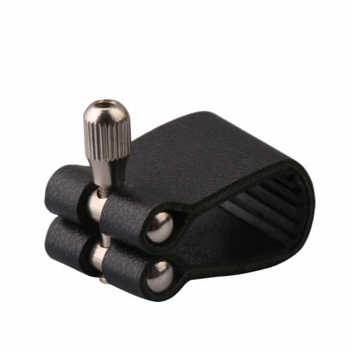 Yibuy Leather Ligature for Alto Saxophone Mouthpiece, Black