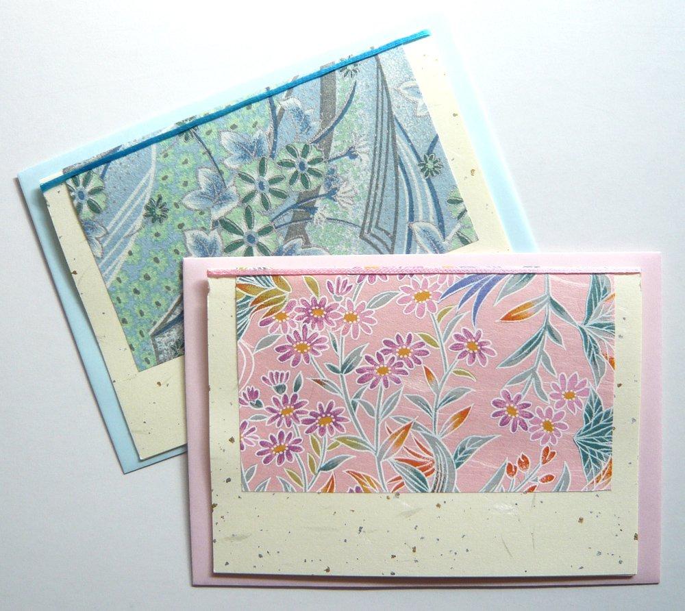 Washi Kawasumi Yuzen Washi Greeting Cards, Various Patterns, 50 Sets (Commercial Use)