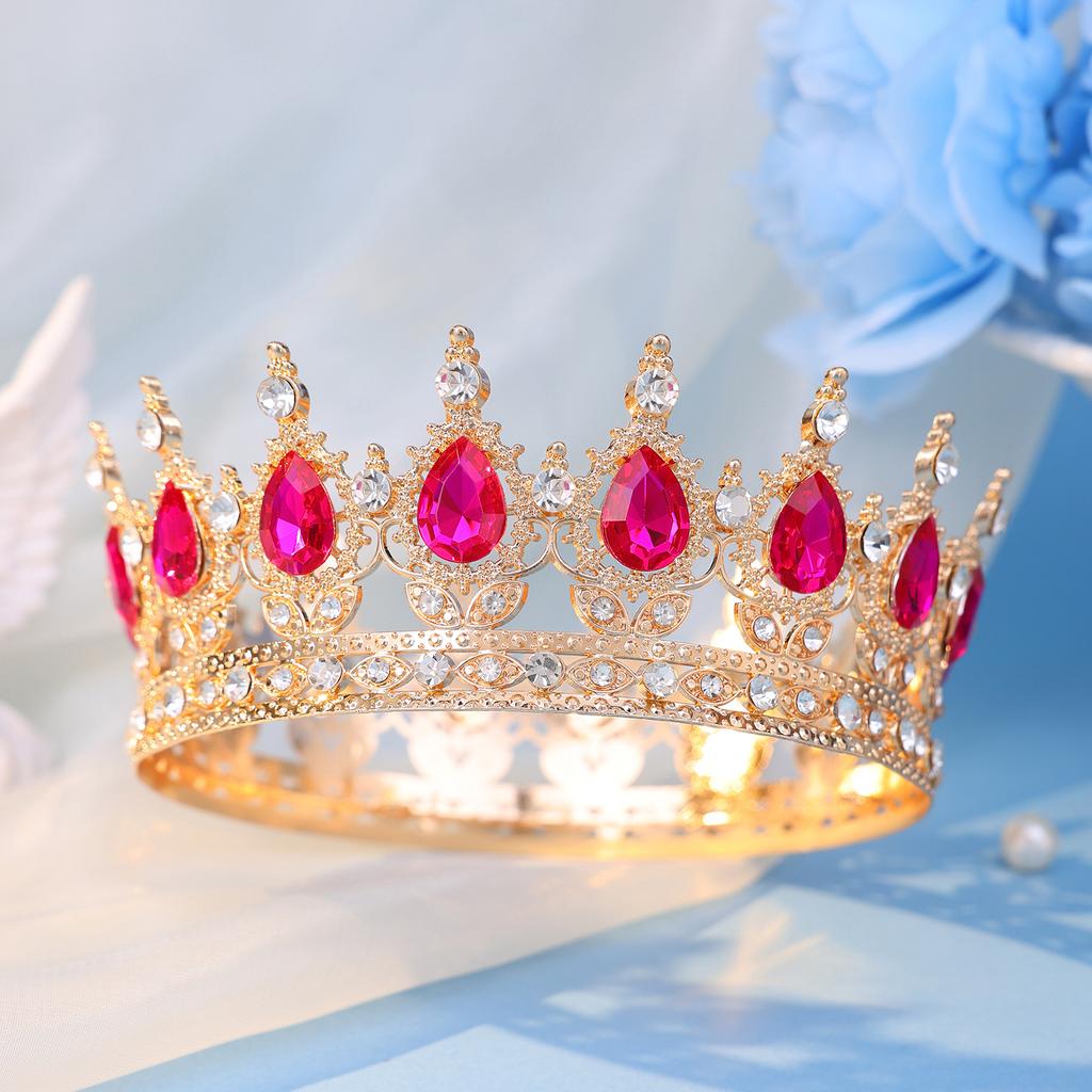 Fashion Crystal Rhinestone Round Tiaras And Crowns For Bride Women Queen Princess Diadems Girls Wedding Hair Accessories
