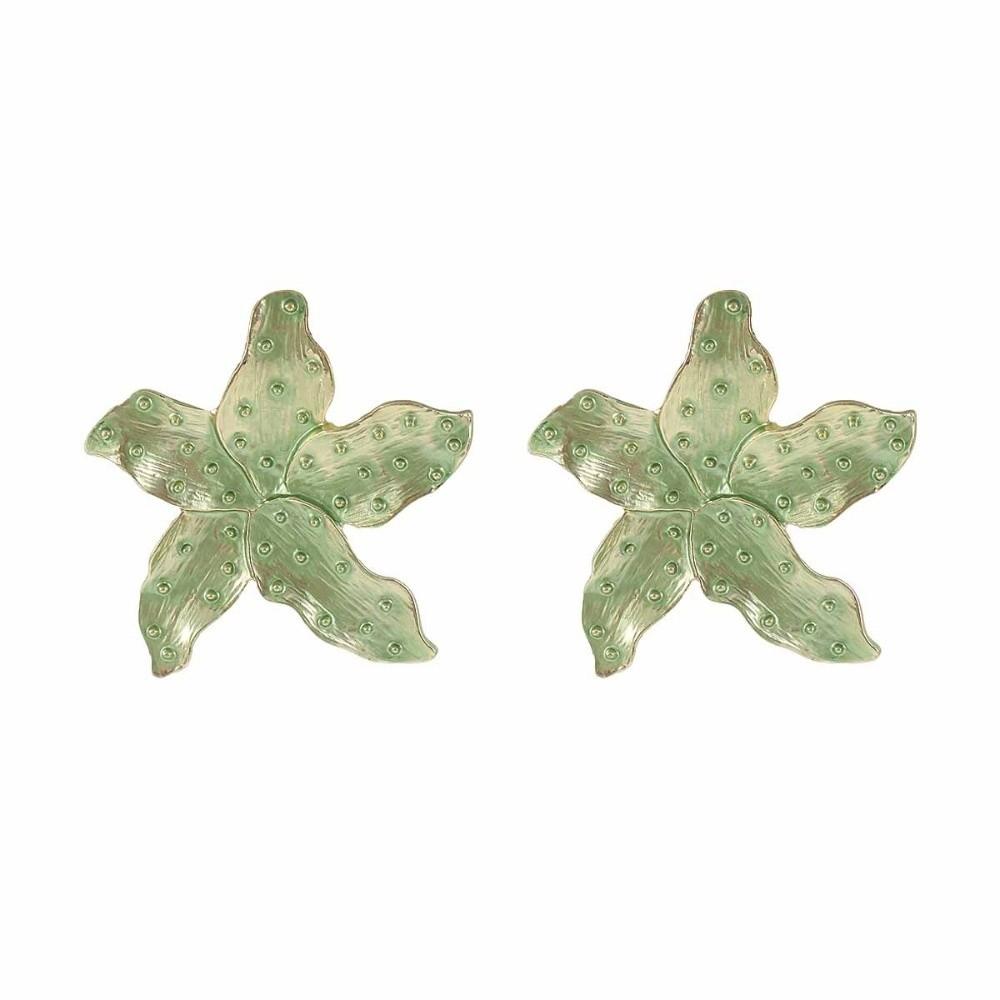 Temperament Enamel Earrings Fairy Ear Studs Jewelry Large Flower Earrings Bride
