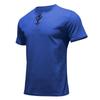 Camiseta Henley de Verano para Hombre de Corte Slim con Cordones - Transpirable Manga Corta Deportes Casual Moda