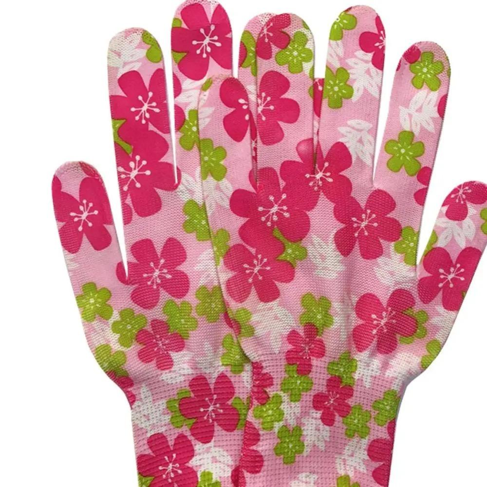12 par Tynne sommerhansker i nylon med blomstermønster uten lim Beskyttelse Teplukking Pustende hansker
